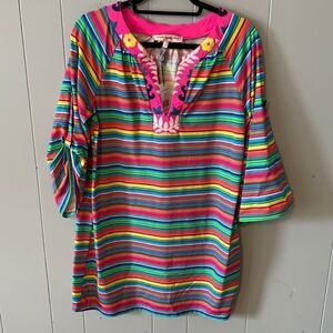 NWT Nanette Lepore Swim Striped Coverup size Medium